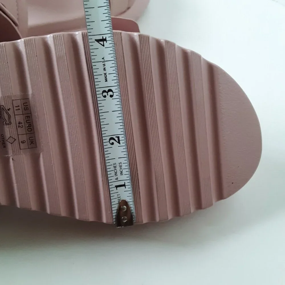 Platform Sandal size 11M Women's Pale Pink Color Faux Leather